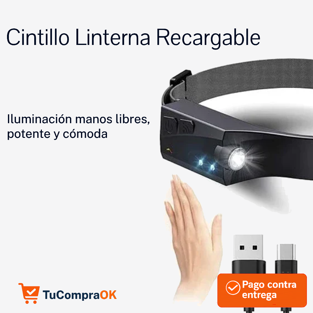 Cintillo linterna recargable